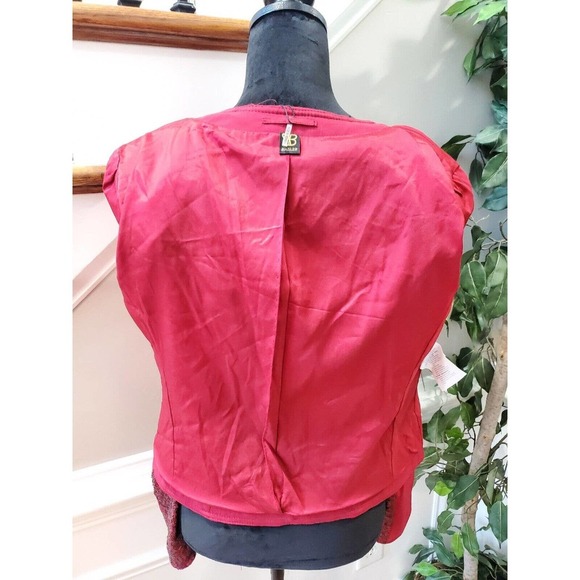 Basler Women's Red Sequin Long Sleeve Casual Full Zip Front Jacket Size 38 M - Picture 9 of 13